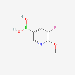 Chemical structure of 3-Fluoro-2-methoxypyridine-5-boronic acid(contains varying amounts of Anhydride)