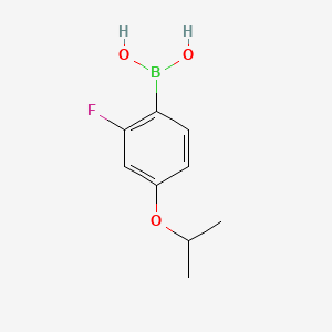 Chemical structure of (2-Fluoro-4-isopropoxyphenyl)boronic acid(contains varying amounts of Anhydride)