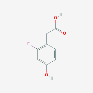 Chemical structure of 2-Fluoro-4-hydroxyphenylacetic acid