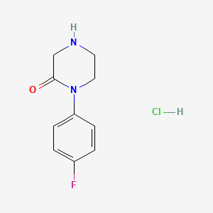 Chemical structure of 1-(4-Fluorophenyl)piperazin-2-one hydrochloride
