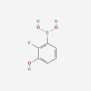 Chemical structure of (2-Fluoro-3-hydroxyphenyl)boronic acid(contains varying amounts of Anhydride)