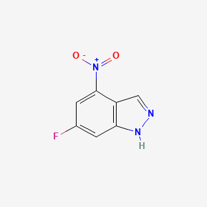 Chemical structure of 6-Fluoro-4-nitro-1H-indazole
