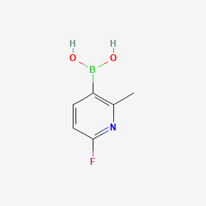 Chemical structure of (6-Fluoro-2-methylpyridin-3-yl)boronic acid