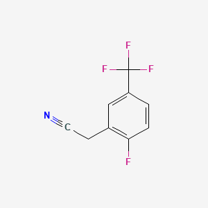 Chemical structure of 2-Fluoro-5-(trifluoromethyl)phenylacetonitrile