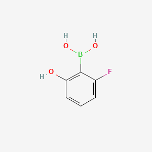 Chemical structure of 2-Fluoro-6-hydroxyphenylboronic acid(contains varying amounts of Anhydride)
