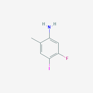 Chemical structure of 5-fluoro-4-iodo-2-methylaniline