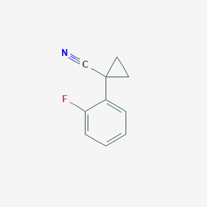 Chemical structure of 1-(2-fluorophenyl)cyclopropane-1-carbonitrile
