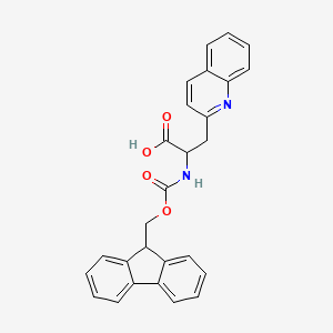 Chemical structure of Fmoc-3-(2-quinolyl)-DL-Ala-OH