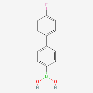 Chemical structure of 4-(4-Fluorophenyl)benzeneboronic acid (contains varying amounts of Anhydride)