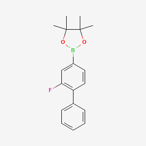Chemical structure of 2-Fluoro-4-biphenylboronic acid, pinacol ester