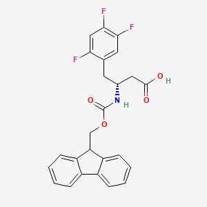 Chemical structure of Fmoc-(R)-3-amino-4-(2,4,5-trifluorophenyl)butyric