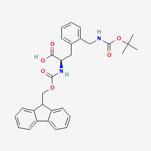 Chemical structure of Fmoc-2-(Boc-aminomethyl)-D-phenylalanine