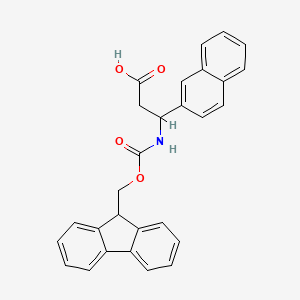 Chemical structure of Fmoc-(R,S)-3-amino-3-(2-naphthyl)propionic acid