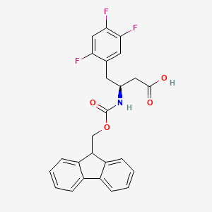 Chemical structure of Fmoc-(S)-3-amino-4-(2,4,5-trifluorophenyl)butyric acid