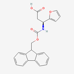 Chemical structure of Fmoc-(S)-3-amino-3-(2-furyl)propionic acid