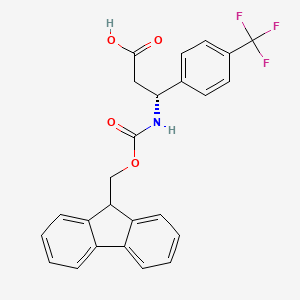 Chemical structure of Fmoc-(R)-3-amino-3-(4-trifluoromethylphenyl)propionic acid