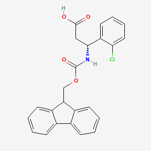 Chemical structure of Fmoc-(R)-3-amino-3-(2-chlorophenyl)propionic acid