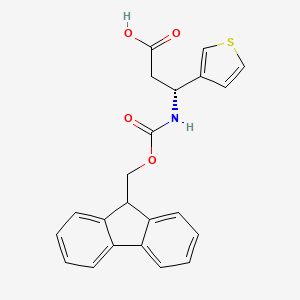 Chemical structure of Fmoc-(R)-3-amino-3-(3-thienyl)propionic acid