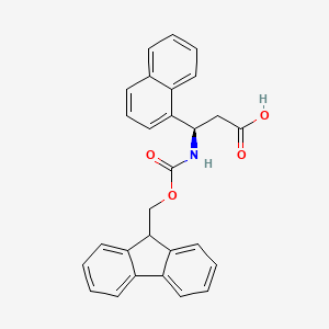 Chemical structure of Fmoc-(R)-3-amino-3-(1-naphthyl)propionic acid