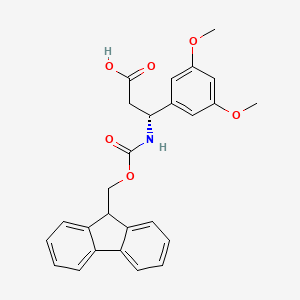 Chemical structure of Fmoc-(R)-3-amino-3-(3,5-dimethoxyphenyl)propionic acid
