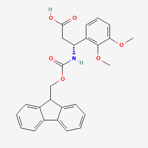 Chemical structure of Fmoc-(R)-3-amino-3-(2,3-dimethoxyphenyl)propionic acid