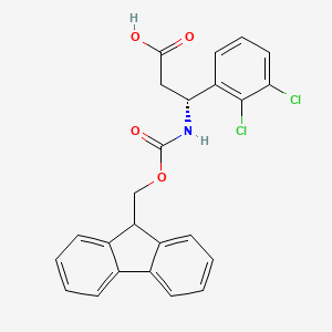 Chemical structure of Fmoc-(R)-3-amino-3-(2,3-dichlorophenyl)propionic acid