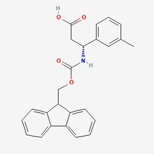 Chemical structure of Fmoc-(R)-3-amino-3-(3-methylphenyl)propionic acid