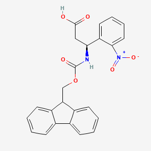 Chemical structure of Fmoc-(S)-3-amino-3-(2-nitrophenyl)propionic acid