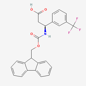 Chemical structure of Fmoc-(S)-3-amino-3-(3-trifluoromethylphenyl)propionic acid