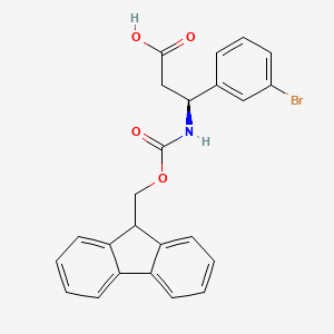 Chemical structure of Fmoc-(S)-3-amino-3-(3-bromophenyl)propionic acid