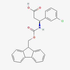 Chemical structure of Fmoc-(S)-3-amino-3-(3-chlorophenyl)propionic acid