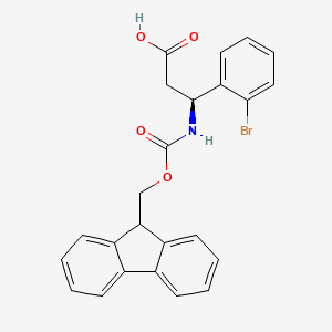 Chemical structure of Fmoc-(S)-3-amino-3-(2-bromophenyl)propionic acid