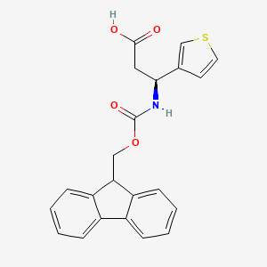 Chemical structure of Fmoc-(S)-3-amino-3-(3-thienyl)propionic acid