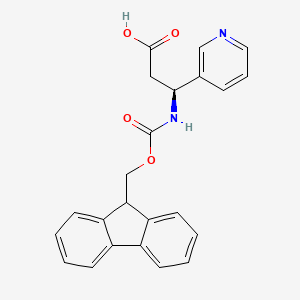 Chemical structure of Fmoc-(S)-3-amino-3-(3-pyridyl)propionic acid