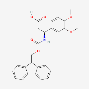 Chemical structure of Fmoc-(S)-3-amino-3-(3,4-dimethoxyphenyl)propionic acid