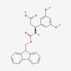 Chemical structure of Fmoc-(S)-3-amino-3-(3,5-dimethoxyphenyl)propionic acid