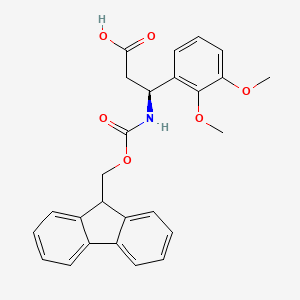 Chemical structure of Fmoc-(S)-3-amino-3-(2,3-dimethoxyphenyl)propionic acid