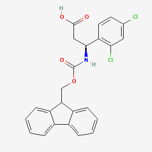 Chemical structure of Fmoc-(S)-3-amino-3-(2,4-dichlorophenyl)propionic acid