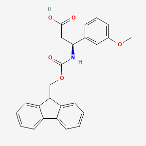 Chemical structure of Fmoc-(S)-3-amino-3-(3-methoxyphenyl)propionic acid