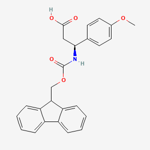 Chemical structure of Fmoc-(S)-3-amino-3-(4-methoxyphenyl)propionic acid