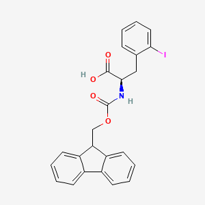 Chemical structure of Fmoc-2-iodo-D-phenylalanine