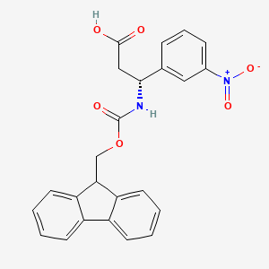 Chemical structure of Fmoc-(R)-3-amino-3-(3-nitrophenyl)propionic acid