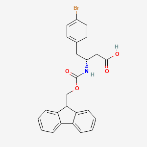 Chemical structure of Fmoc-4-bromo-D-beta-homophenylalanine