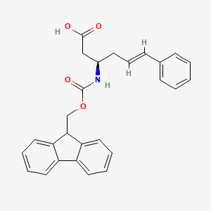 Chemical structure of Fmoc-(R)-3-amino-6-phenyl-5-hexenoic acid