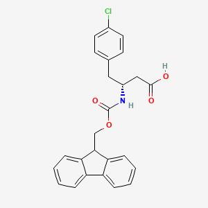 Chemical structure of Fmoc-4-chloro-D-beta-homophenylalanine