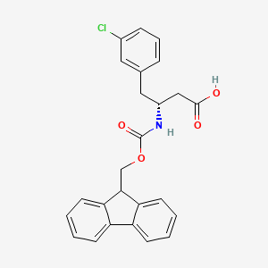 Chemical structure of Fmoc-3-chloro-D-beta-homophenylalanine