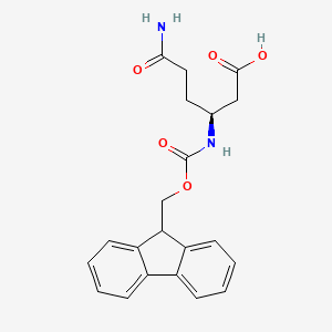 Chemical structure of Fmoc-L-beta-homoglutamine