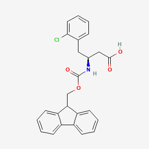 Chemical structure of Fmoc-2-chloro-L-beta-homophenylalanine