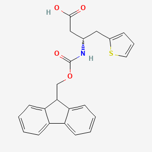 Chemical structure of Fmoc-(2-thienyl)-D-beta-homoalanine