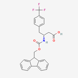 Chemical structure of Fmoc-4-trifluoromethyl-D-beta-homophenylalanine